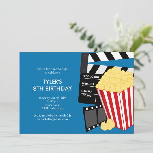 Uitnodiging voor filmliefdadigheidsfeest (Staand voorkant)