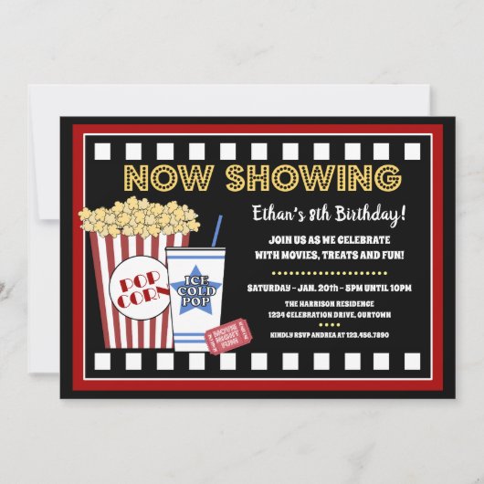 Uitnodiging voor filmliefdadigheidsfeest (Voorkant)