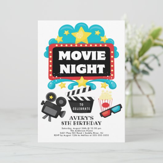 Uitnodiging voor filmliefdadigheidsfeest (Staand voorkant)
