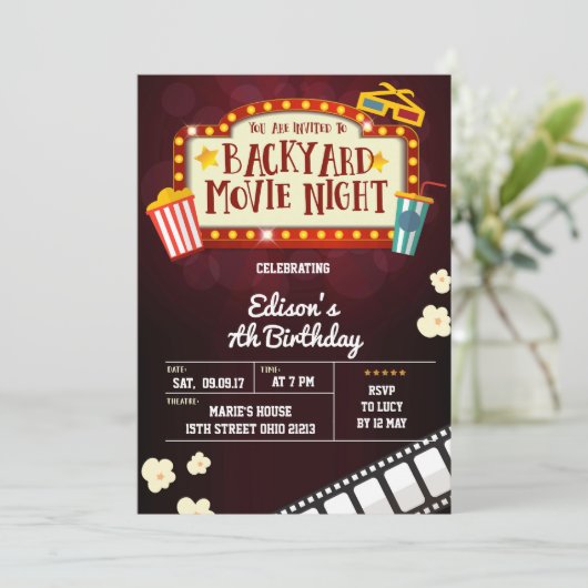 Uitnodiging voor filmliefdadigheidsfeest op aarde (Staand voorkant)