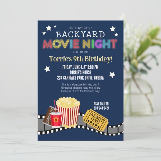 Uitnodiging voor filmliefdadigheidsfeest op aarde (Staand voorkant)