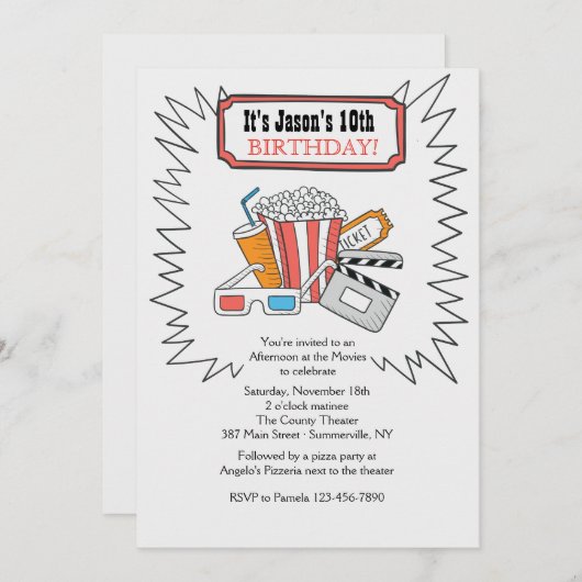 Uitnodiging voor films (Voorkant / Achterkant)