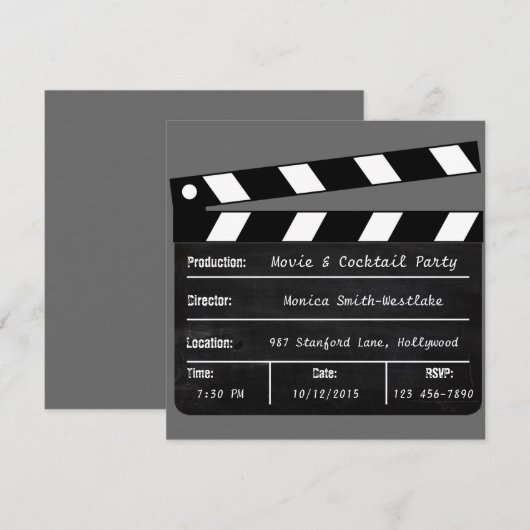 Uitnodiging voor films en cocktail (Voorkant / Achterkant)