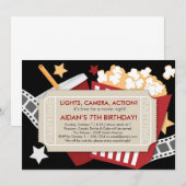 Uitnodiging voor filmtijd - voor jongens of meisje (Voorkant / Achterkant)