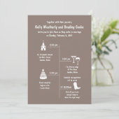 Uitnodiging voor finale en bruine bruiloft (Staand voorkant)