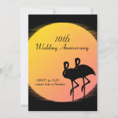 Uitnodiging voor flamingo-avondtrouwjubileum (Achterkant)