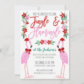 Uitnodiging voor Flamingo Christmas Party (Voorkant)