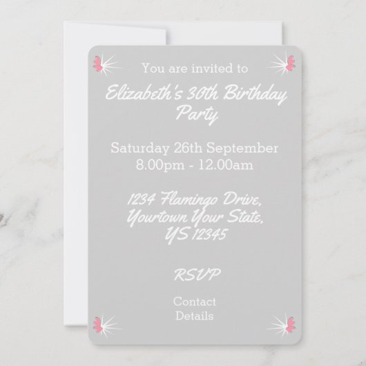 Uitnodiging voor Flamingo Liefde verticaal (Achterkant)