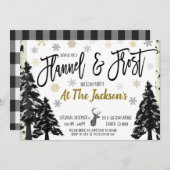 Uitnodiging voor Flannel en Frost-feest (Voorkant / Achterkant)