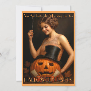 Uitnodiging voor Flapper Halloween-feest uit de ja