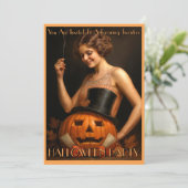 Uitnodiging voor Flapper Halloween-feest uit de ja (Staand voorkant)