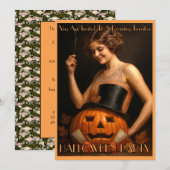Uitnodiging voor Flapper Halloween-feest uit de ja (Voorkant / Achterkant)