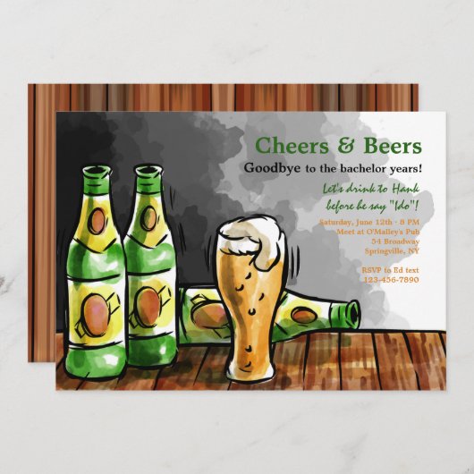 Uitnodiging voor flessen bier (Voorkant / Achterkant)