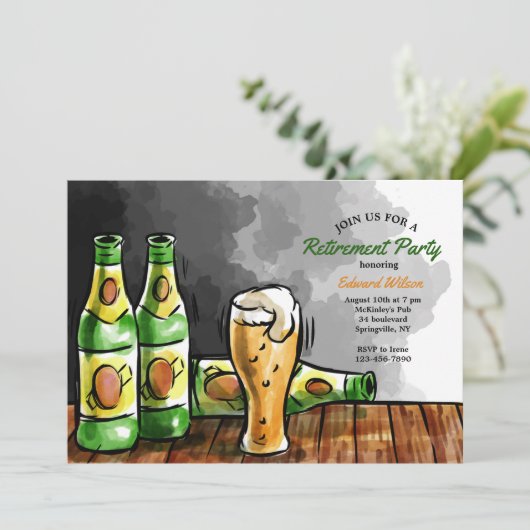 Uitnodiging voor flessen bier (Staand voorkant)