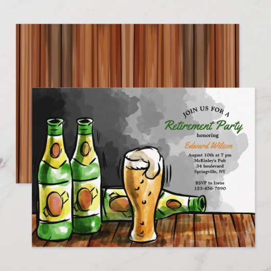 Uitnodiging voor flessen bier (Voorkant / Achterkant)