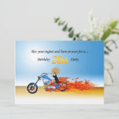 Uitnodiging voor flitsend motorfiets feestje voor (Staand voorkant)