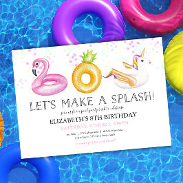 Uitnodiging voor Floatie Pool Feest Verjaardagsfee