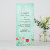  uitnodiging voor Floral en Leaves (Staand voorkant)