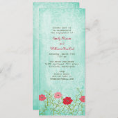  uitnodiging voor Floral en Leaves (Voorkant / Achterkant)