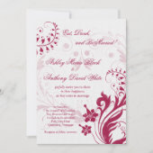  uitnodiging voor Floral White en Red Wedding (Voorkant)