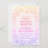 uitnodiging voor florale bruiloft (Achterkant)