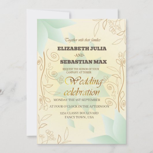 uitnodiging voor florale bruiloft (Voorkant)