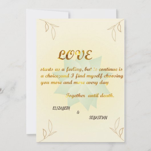 uitnodiging voor florale bruiloft (Achterkant)