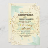 uitnodiging voor florale bruiloft (Voorkant / Achterkant)