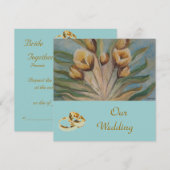 uitnodiging voor florale bruiloft (Voorkant / Achterkant)