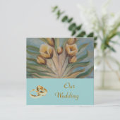 uitnodiging voor florale bruiloft (Staand voorkant)