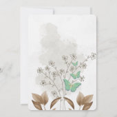 Uitnodiging voor florale en vlinderbruiloft van le (Achterkant)