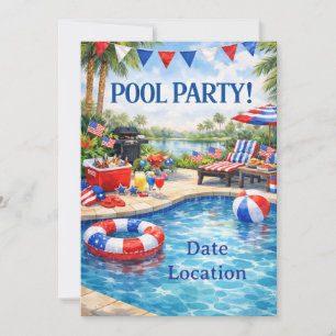 Uitnodiging voor Florida 4 juli zwembadfeest