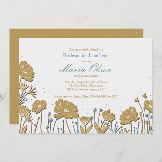 Uitnodiging voor Flower Power (Voorkant / Achterkant)