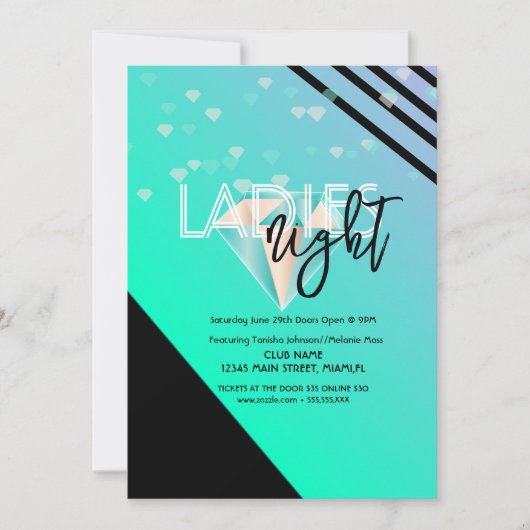 Uitnodiging voor Flyer van Bright Ladies Night Clu (Voorkant)