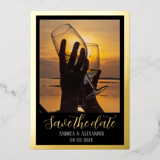 Uitnodiging voor folie De datum opslaan Kaart (Voorkant)