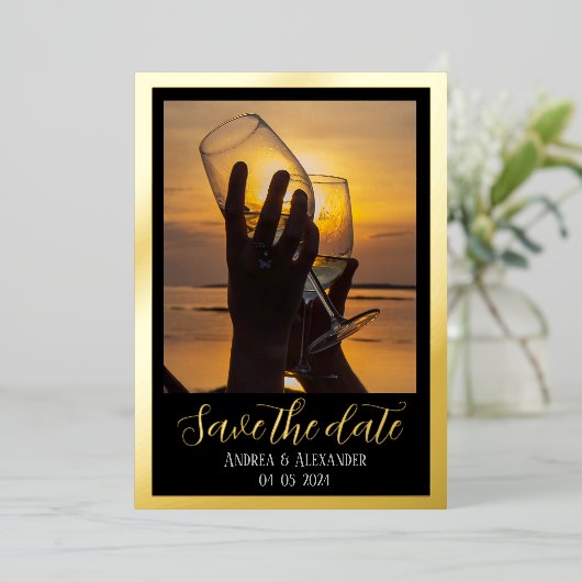 Uitnodiging voor folie De datum opslaan Kaart (Staand Voorkant)