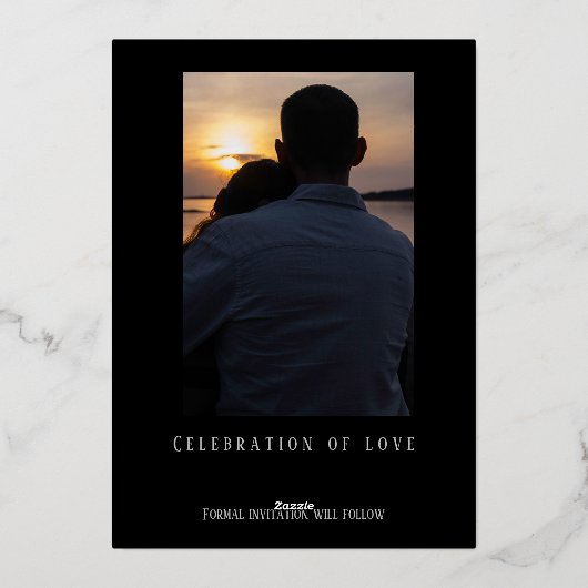 Uitnodiging voor folie De datum opslaan Kaart (Achterkant)