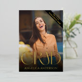 Uitnodiging voor Folie van Photo Afstuderen Announ (Staand Voorkant)