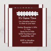 Uitnodiging voor football game-tijd (Voorkant / Achterkant)