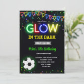 Uitnodiging voor football met gloedvoetbal (Staand voorkant)