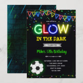 Uitnodiging voor football met gloedvoetbal (Voorkant / Achterkant)