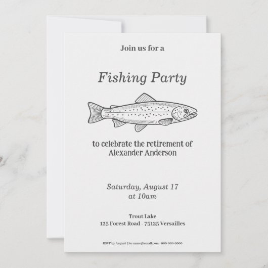 Uitnodiging voor forelvisfeest (Voorkant)