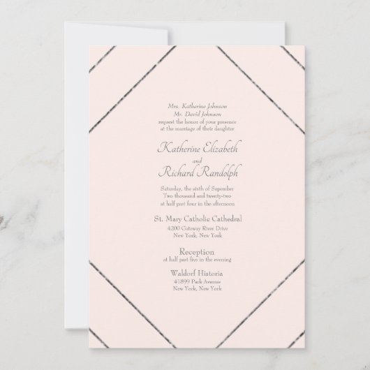 Uitnodiging voor formele bruiloft Geometrische bli (Voorkant)