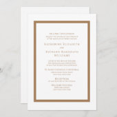 Uitnodiging voor formele goud- en witbruiloft (Voorkant / Achterkant)