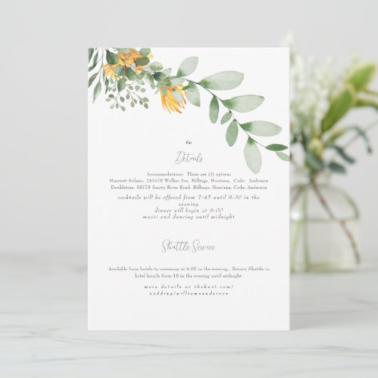 Uitnodiging voor formele zonnebloem-weddenschap (Staand voorkant)