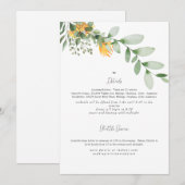 Uitnodiging voor formele zonnebloem-weddenschap (Voorkant / Achterkant)