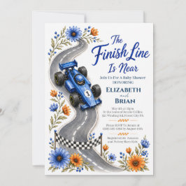 Uitnodiging voor Formula One Baby Shower Finish Li