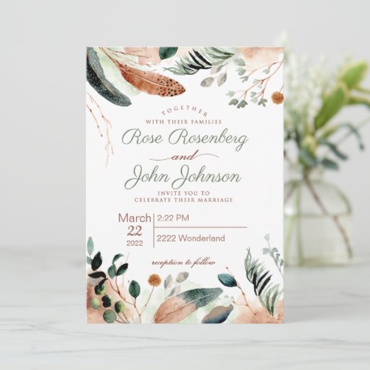 Uitnodiging voor forsbruiloft (Staand voorkant)