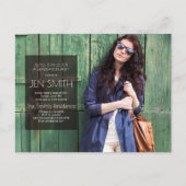 Uitnodiging voor fotoafstudeerfeest. briefkaart (Voorkant)