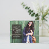 Uitnodiging voor fotoafstudeerfeest. briefkaart (Staand voorkant)